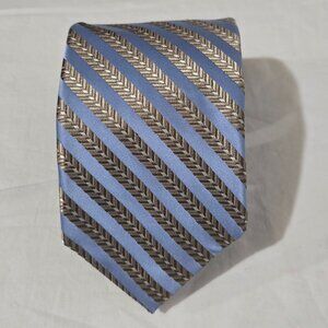Robert Talbott Carmel Best of Class USA Silk Necktie Blue Gold Stripe